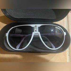 Carrera white aviator sunglasses